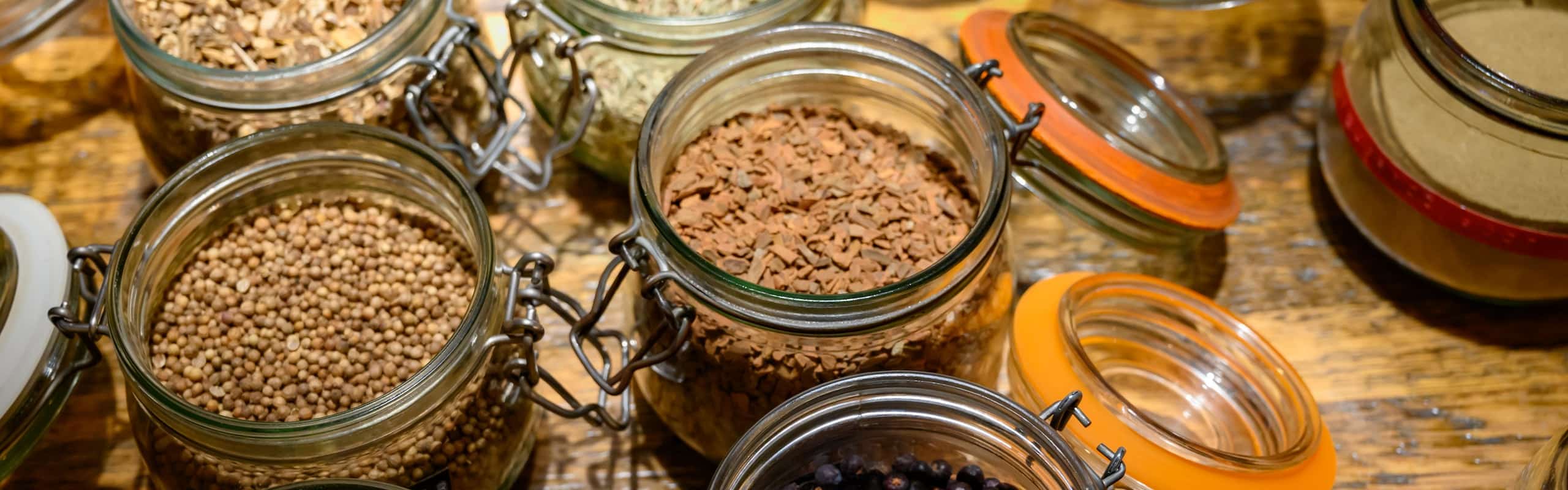 different ingredients in the jar