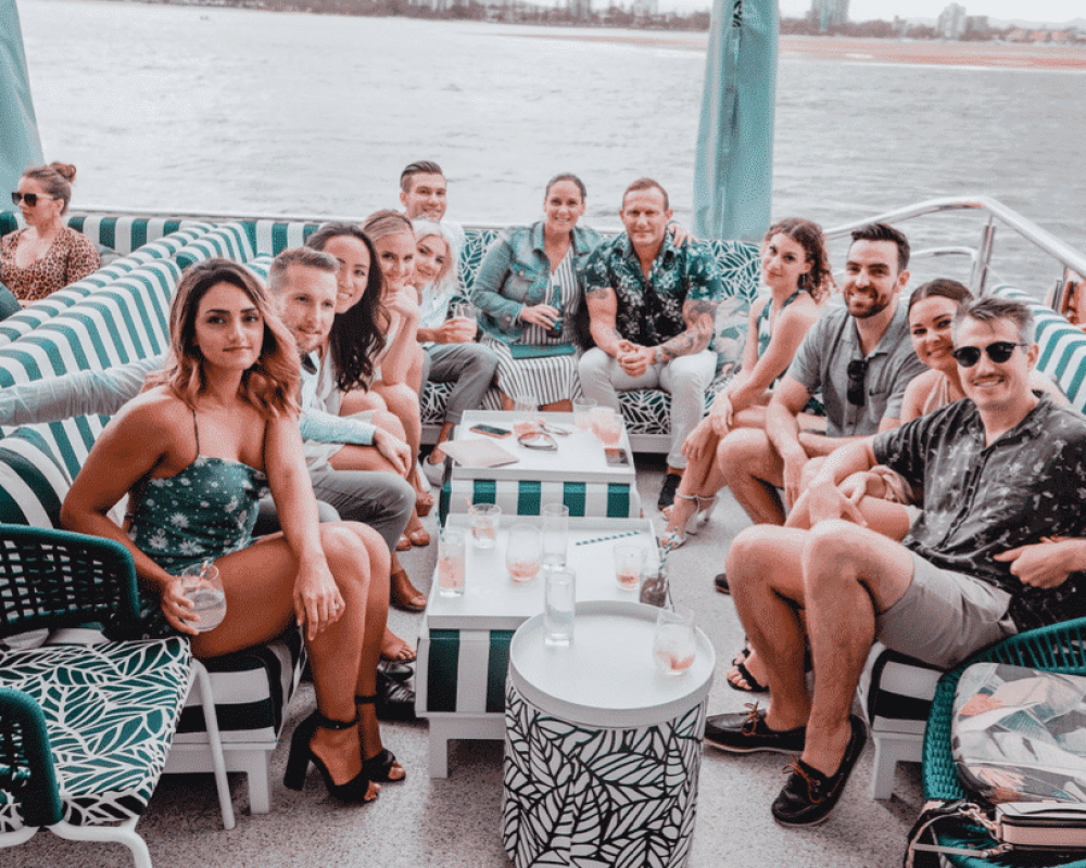 yot club party goers enjoying their drinks