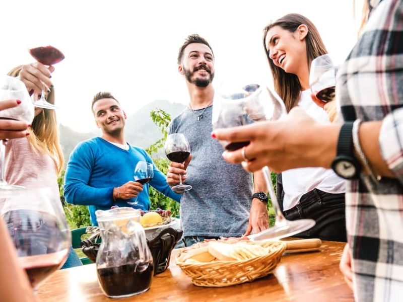 hens party wines and food has been served